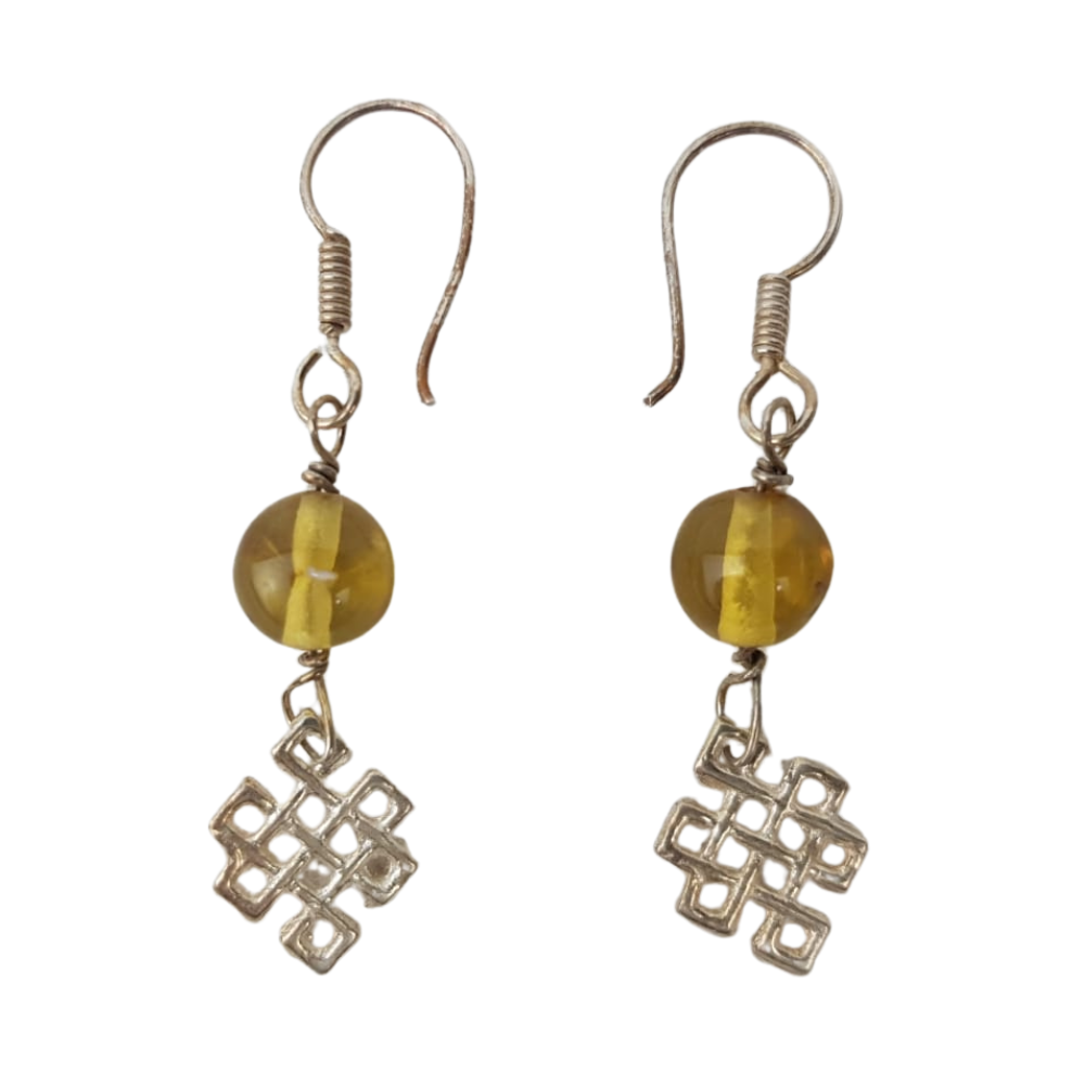 Arete con resina de ámbar