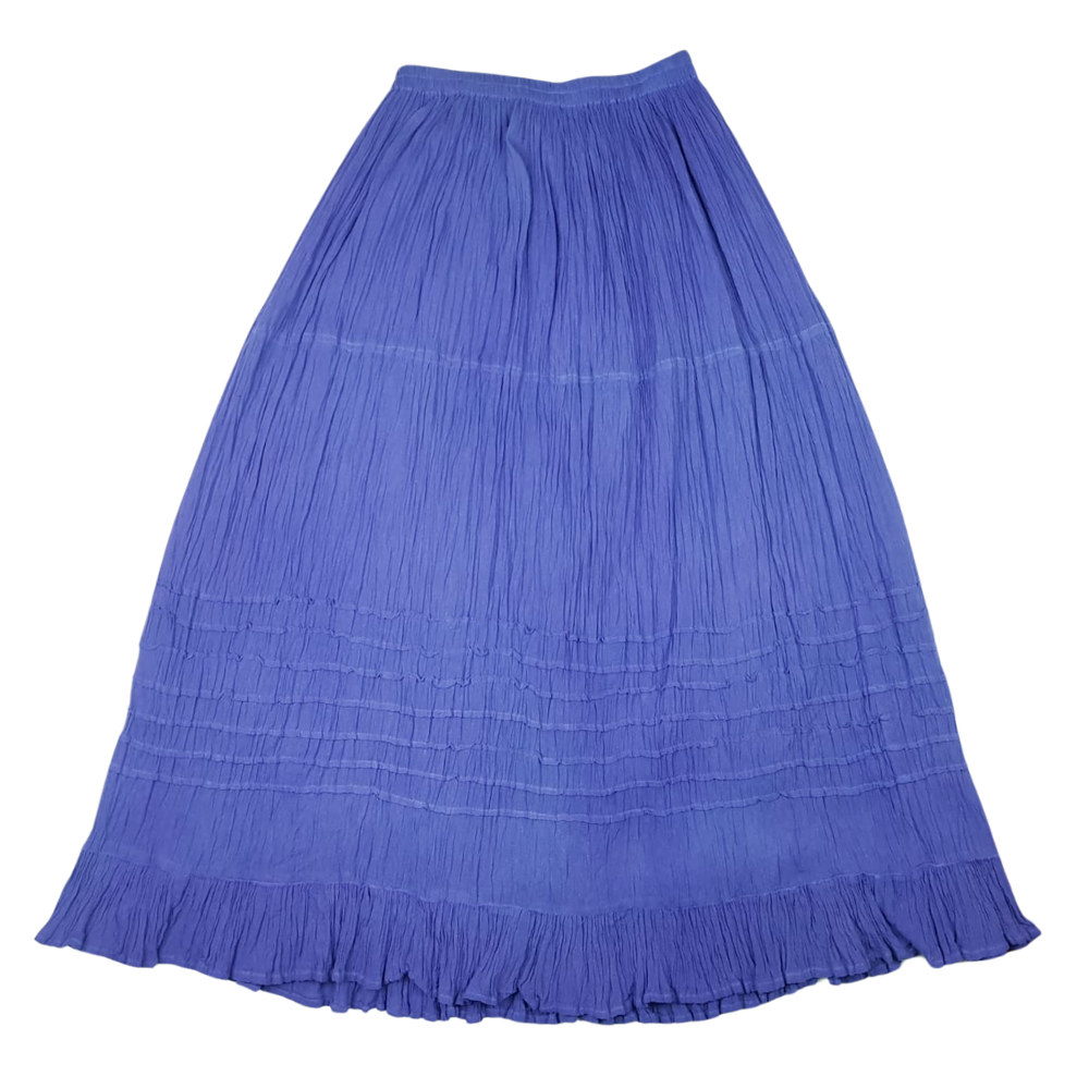 Falda Bertha, de manta teñida o natural, hecha en Oaxaca