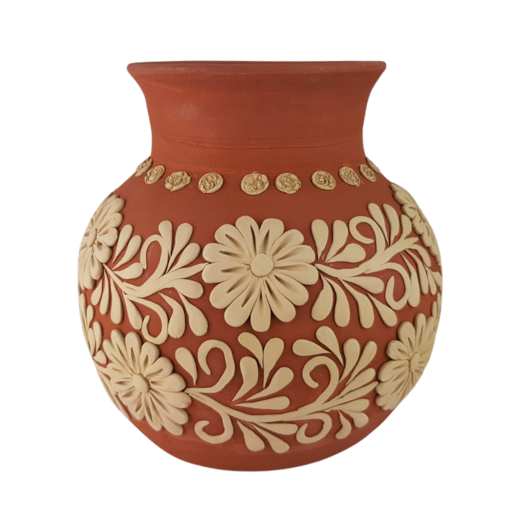 Paquete de 2 floreros grande de barro empastado + Envio a US