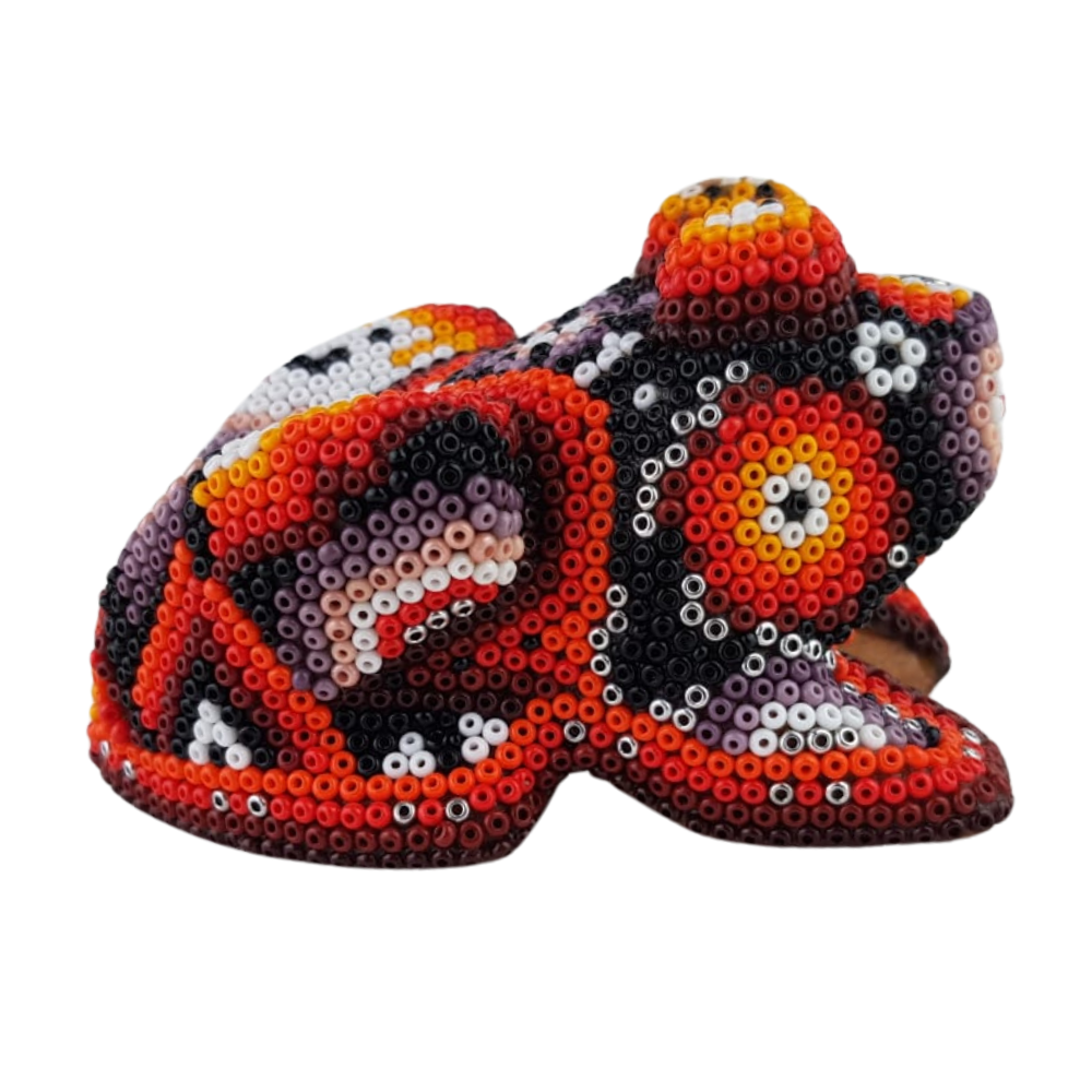 Ranita mini decorada con motivos wixárica