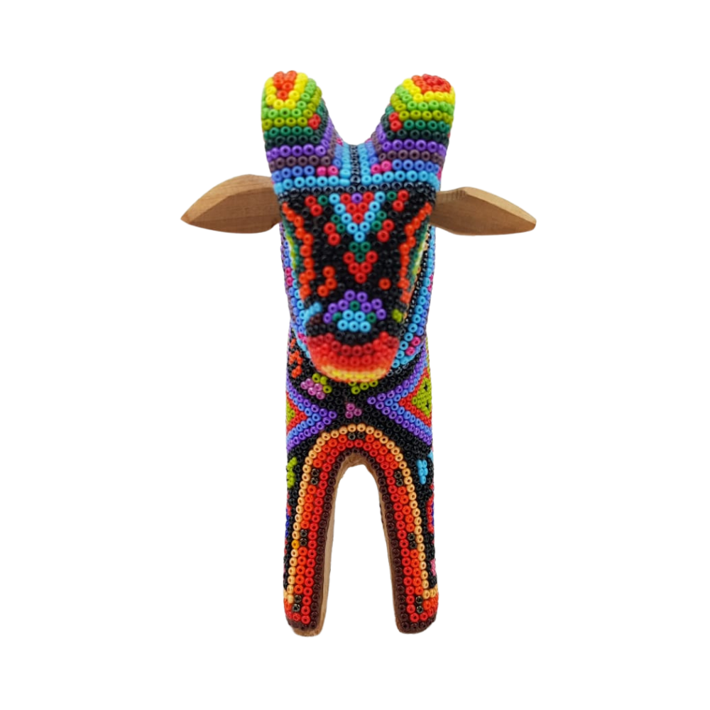 Borrego cimarrón chico decorado con motivos wixárika