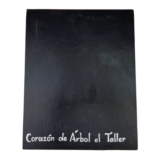 Cuadro amate pintado a mano elaborado de papel maché en Guadalajara, Jalisco