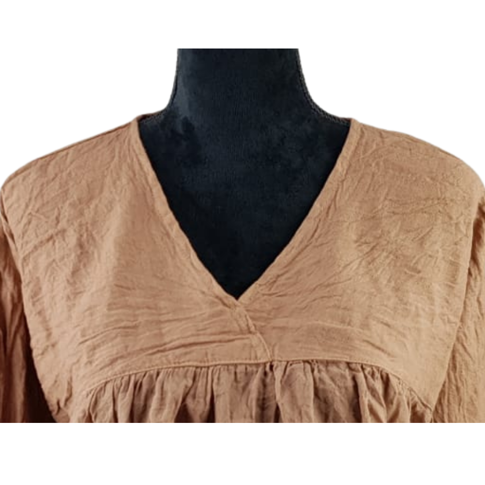 Blusa mariposa de manta con corte suelto, hecha en Oaxaca