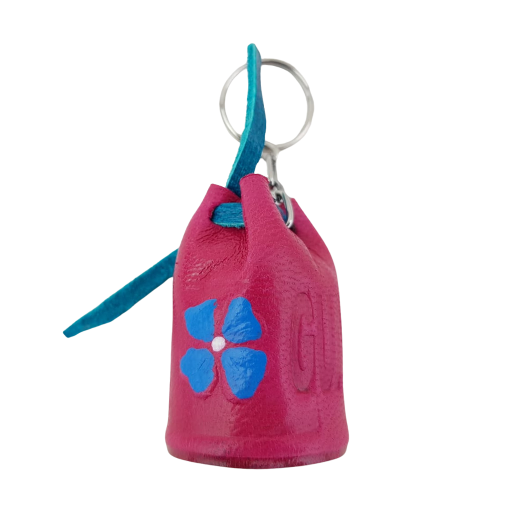 Llavero Guadalajara de piel mini en forma de bolsa, monedero, huarache, morral y sombrero