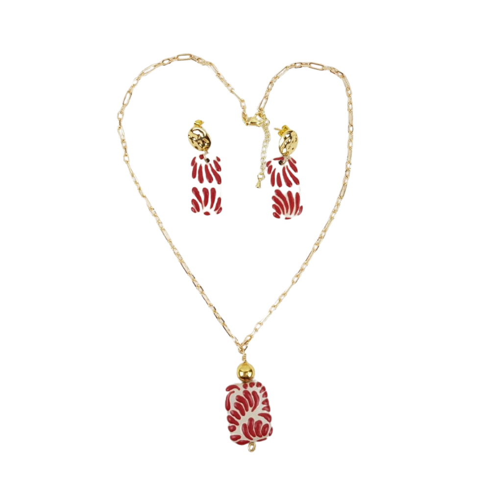 Juego de bisutería de técnica talavera, Jasiel