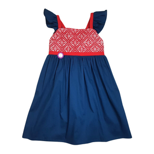 Vestido Ikal Muibatsi infantil, de tirante, en color petróleo