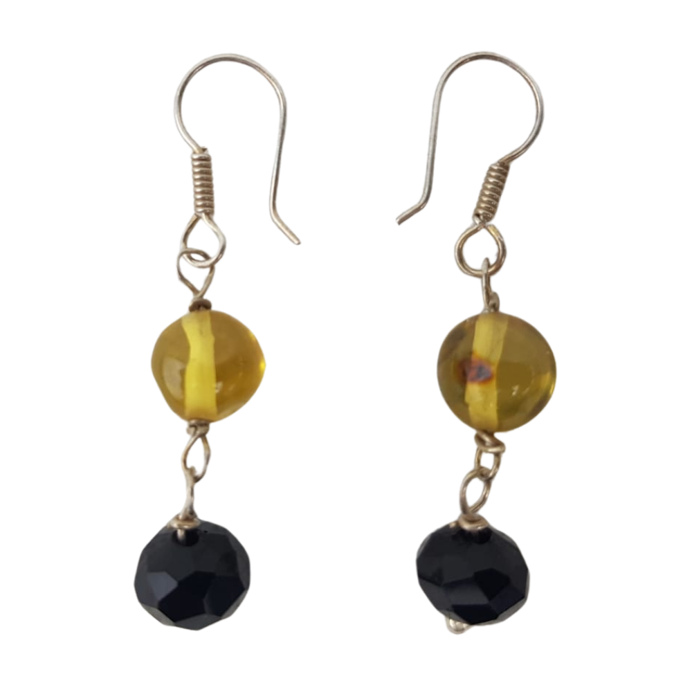 Arete con resina de ámbar