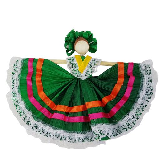 Bailarina mini de totomoxtle, elaborada con hoja de maíz
