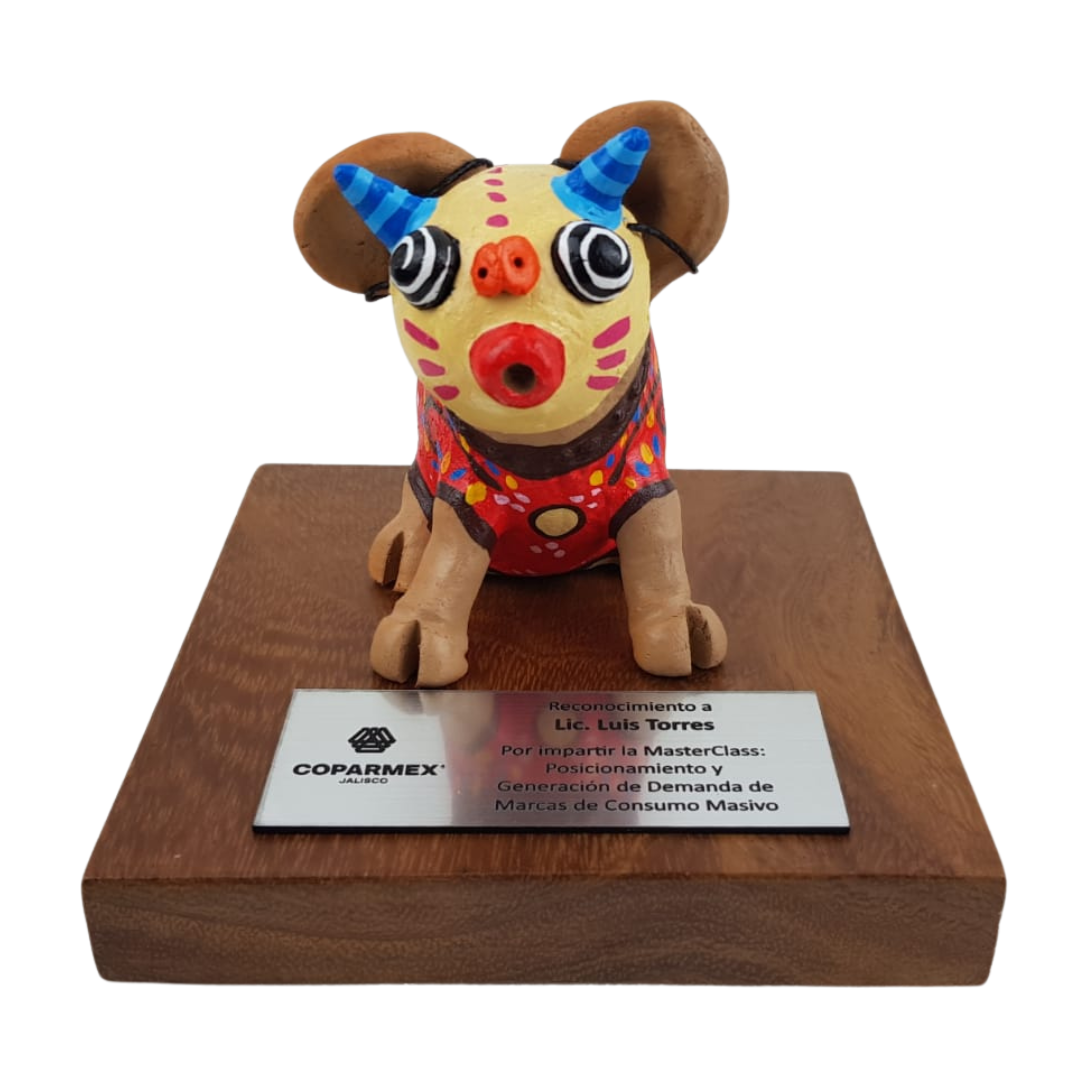 Trofeo Cerdito Barro Policromado Jal. | Tradición Mexicana
