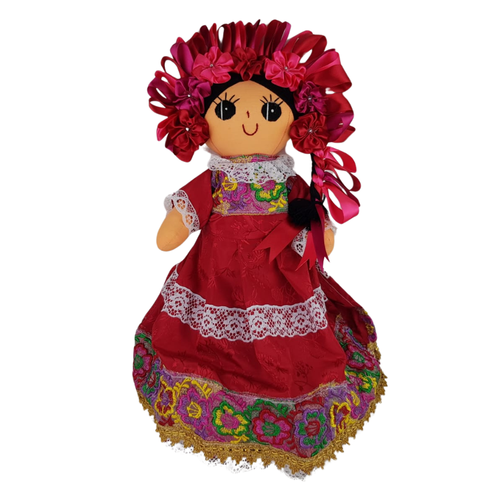Muñeca de trapo otomí Lele grande – Artesanías Flor de Piña