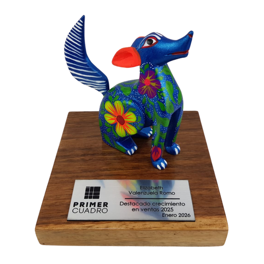 Trofeo Perro Alebrije Talla en Madera Oaxaca | Arte Mexicano