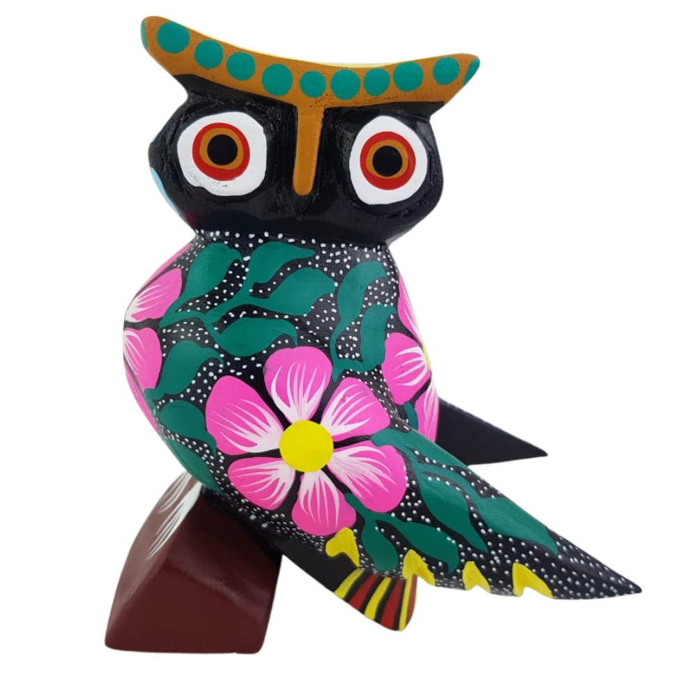 Alebrije Búho Mediano Talla en Copal Oax. | Arte de Autor