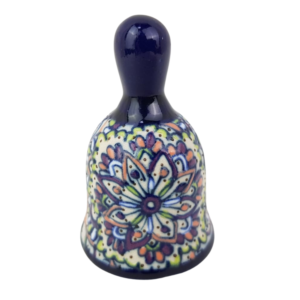 Campana chica de cerámica Servín decorada a mano con mandalas