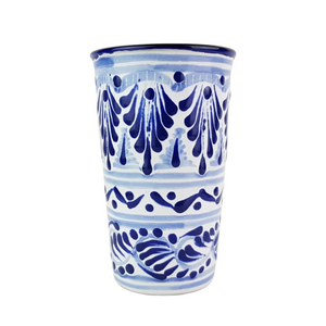 Vaso de talavera poblana con tapa