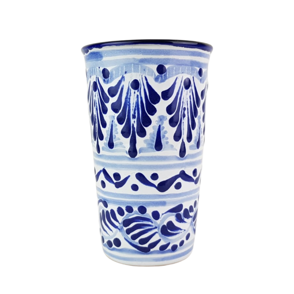 Vaso de talavera poblana con tapa