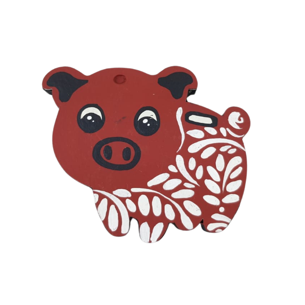 Imán de papel maché pintado a mano