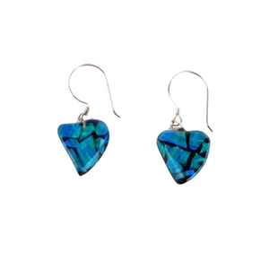Arete colgante de obsidiana con encapsulado de ópalo mexicano