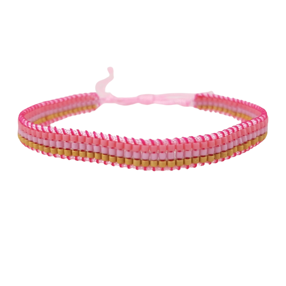 Pulsera ajustable, elaborada a mano con cristales miyuki