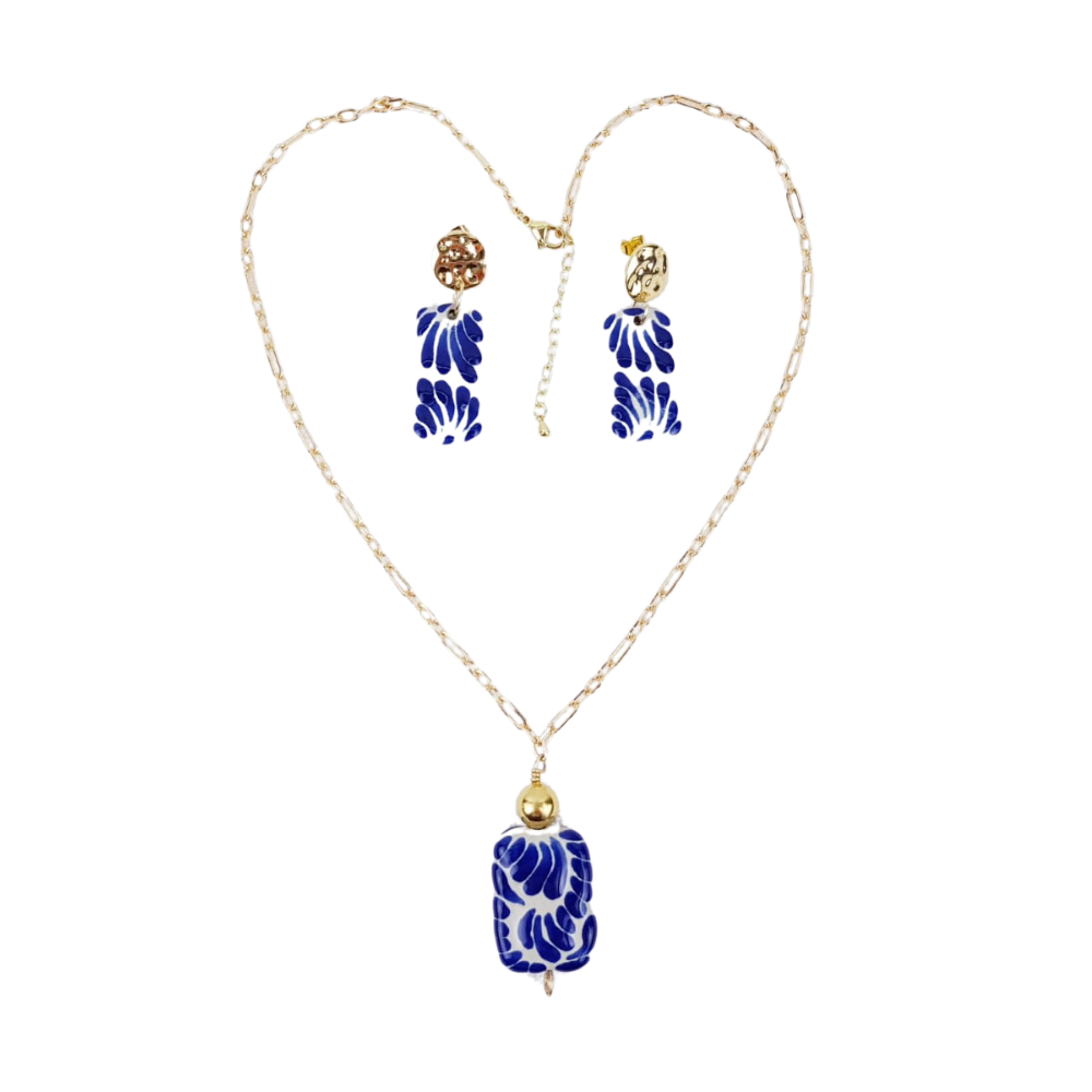 Juego de bisutería de técnica talavera, Jasiel