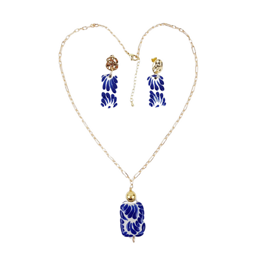 Juego de bisutería de técnica talavera, Jasiel