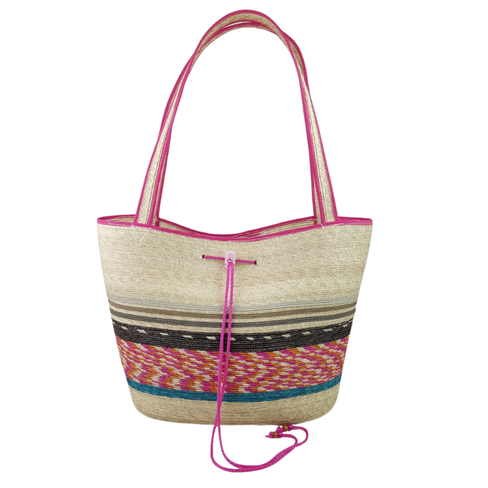 Bolsa recta de palma hecha en Jarácuaro, Michoacán