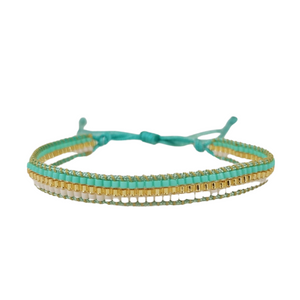 Pulsera ajustable, elaborada a mano con cristales miyuki