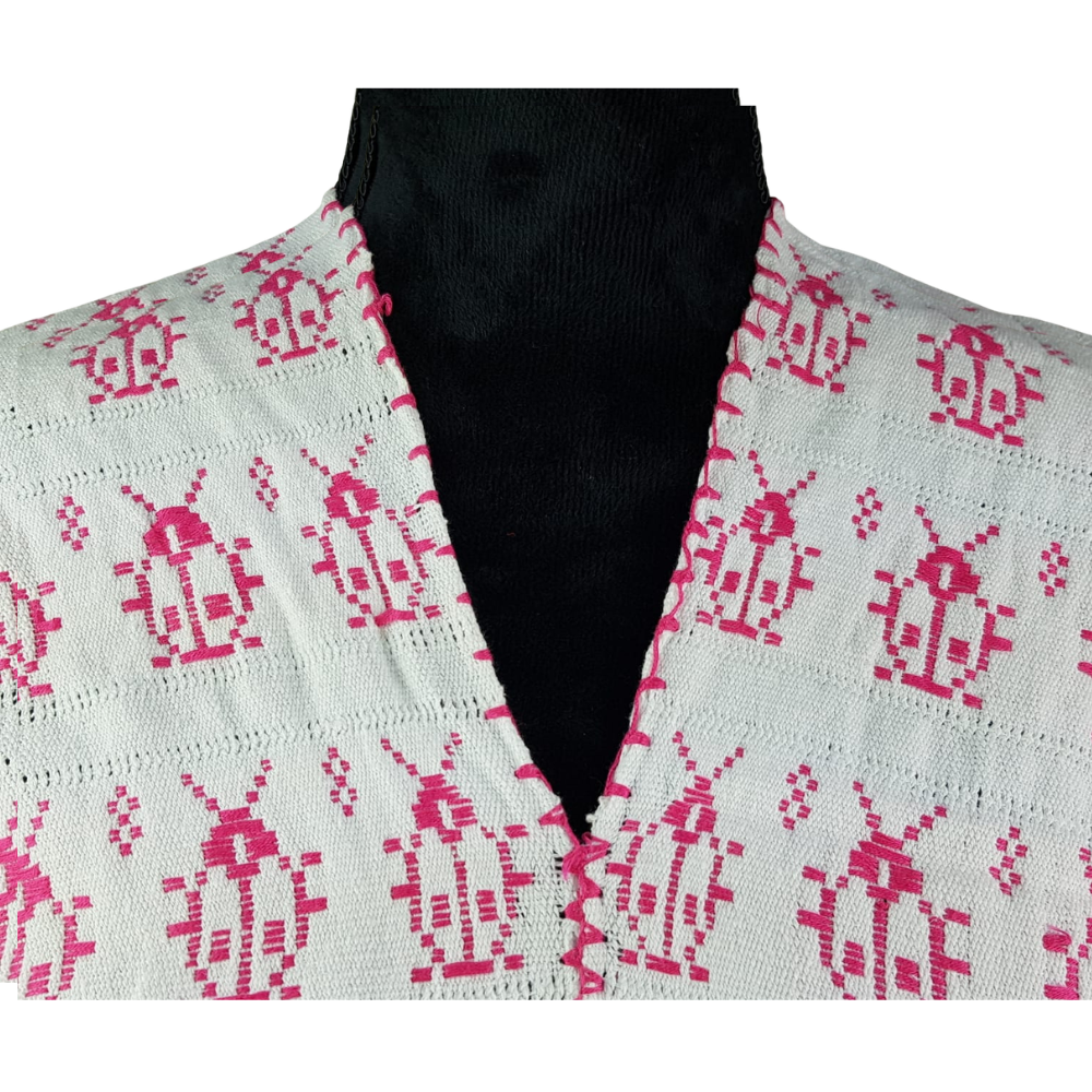 Blusa tipo huipil elaborada en San Juan Cotzocón, Oaxaca