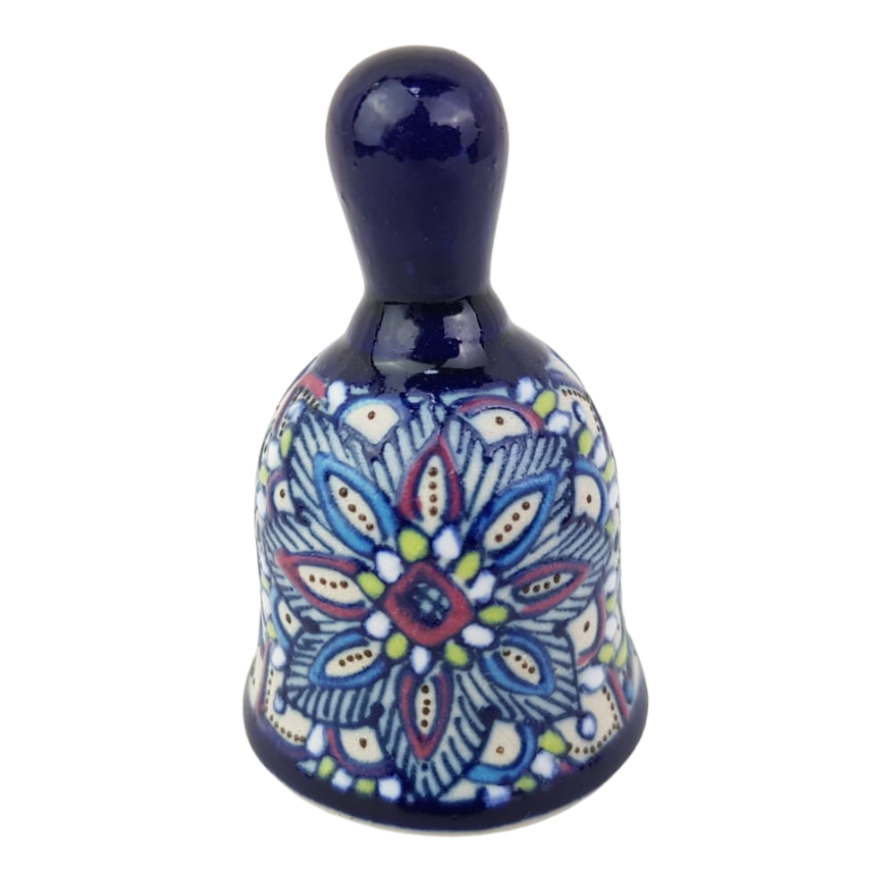 Campana chica de cerámica Servín decorada a mano con mandalas