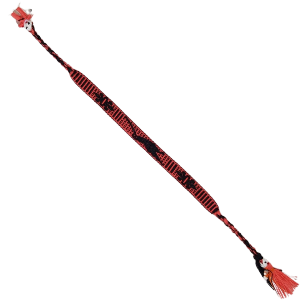 Pulsera tejida con hilo de algodón decorada con monitos