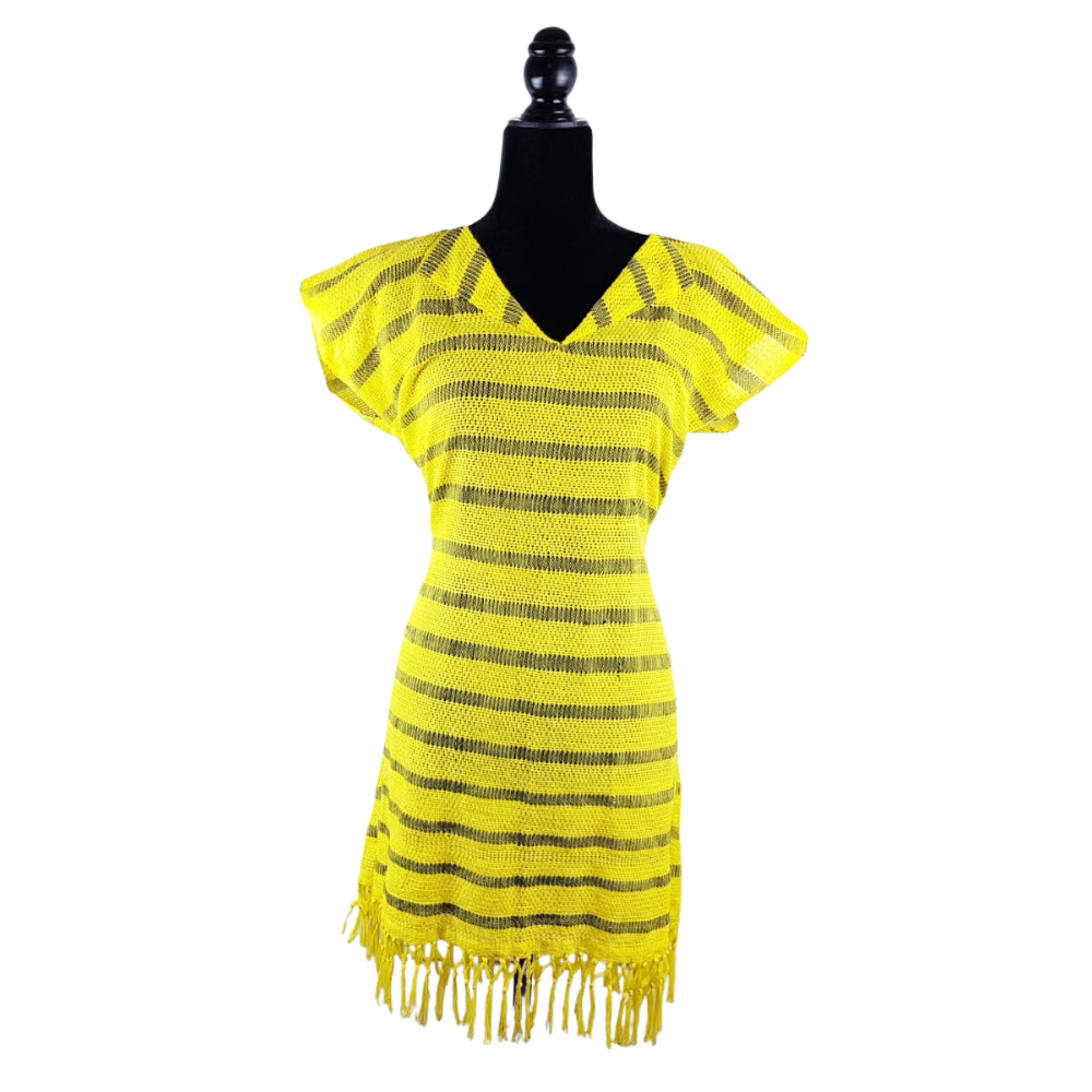 Vestido elaborado en telar de cintura, en Puebla