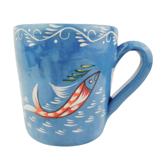Taza capulineada con peces