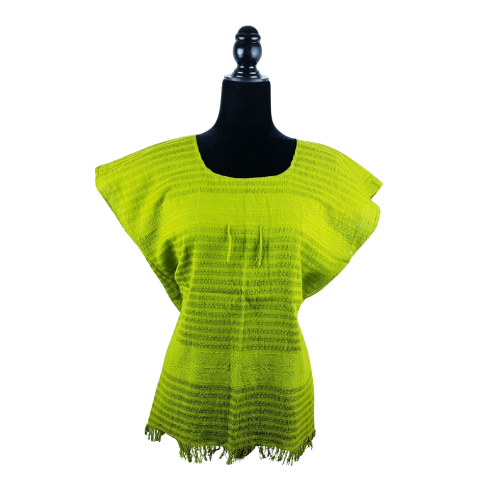 Blusa fresca de algodón hecha en telar de pedal, en Oaxaca