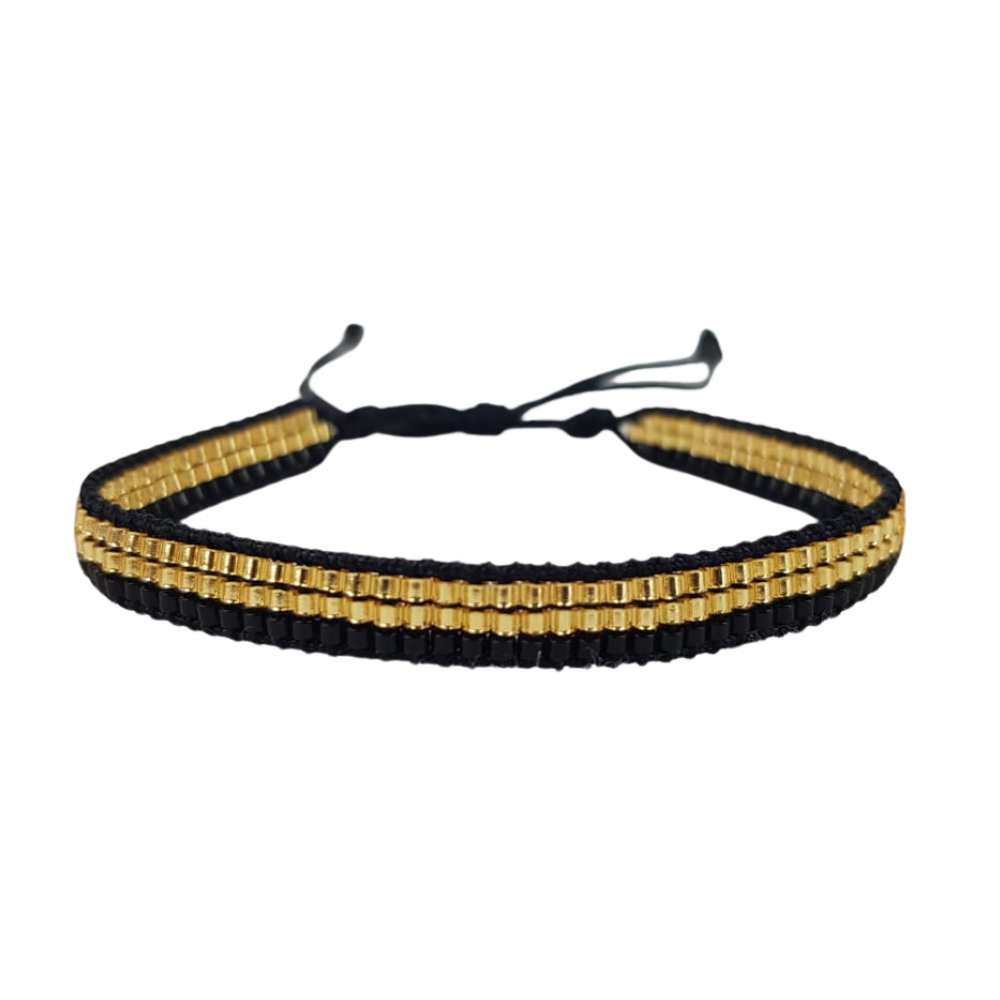 Pulsera ajustable, elaborada a mano con cristales miyuki