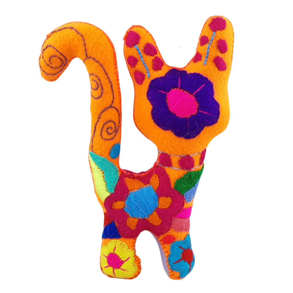 Animalito Gato Lana o Fieltro Chiapas | Artesanía Mexicana