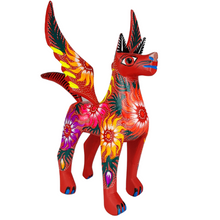 Cargar imagen en el visor de la galería, Alebrije oaxaqueño grande, perro con alas de madera copal
