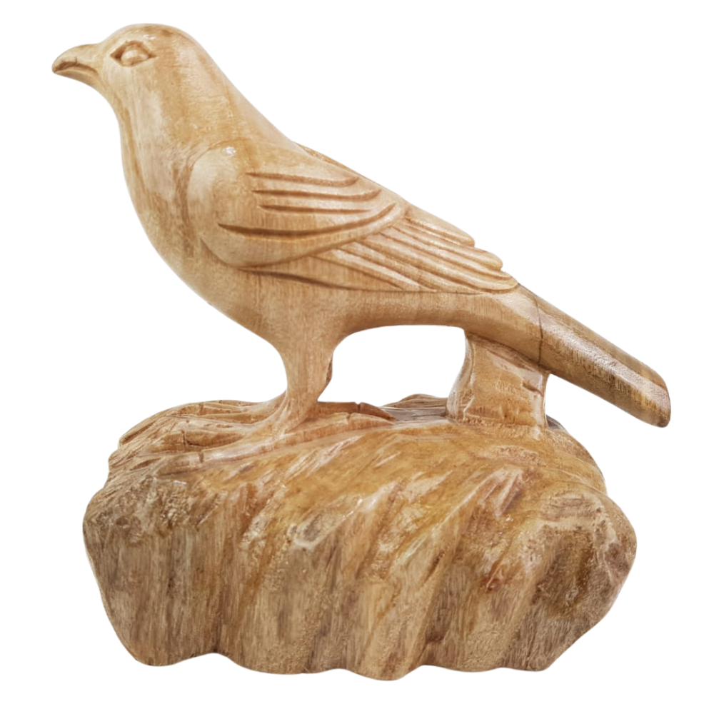 Pajarito de madera tallado a mano