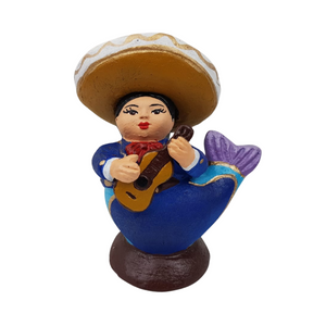 Sirena mexicana mariachi, figura de barro de Tlaquepaque Jalisco