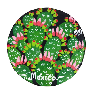 Espejo chico de papel maché, pintado a mano