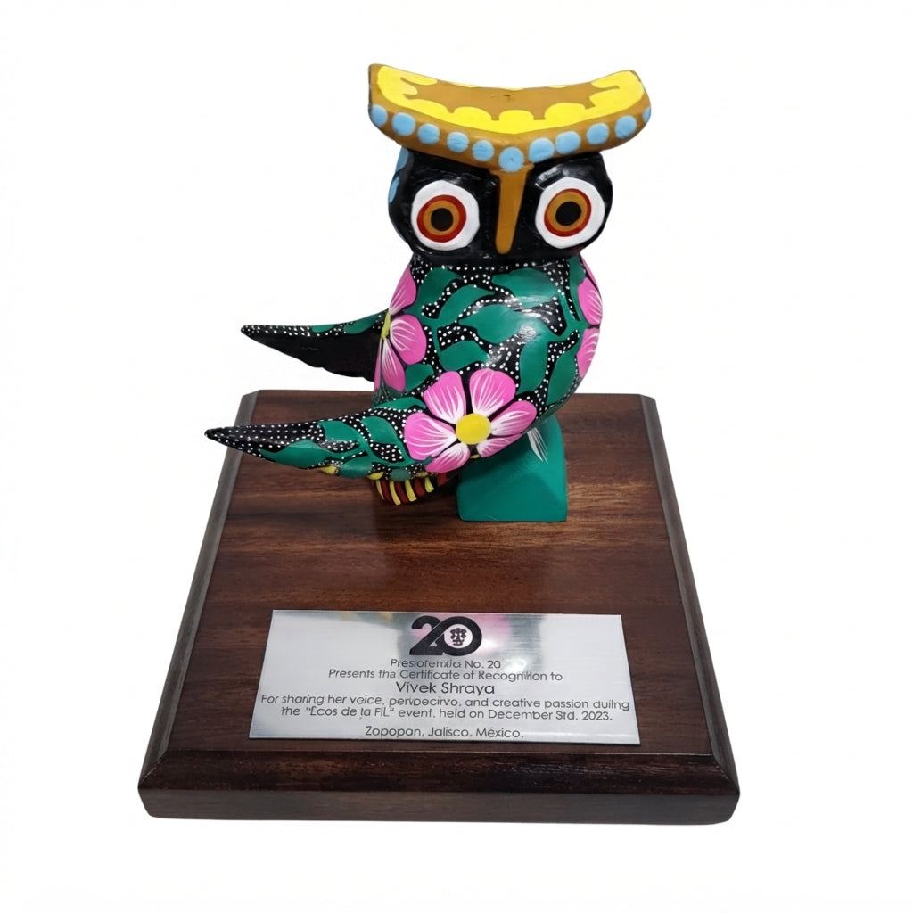 Trofeo Búho Alebrije Talla en Madera Oaxaca | Arte Mexicano