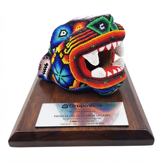 Premio Cabeza Jaguar Grande en Arte Wixárika | Pieza de Lujo