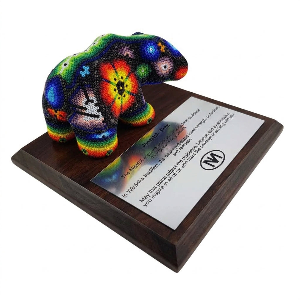 Premio Oso en Arte Wixárika Chaquira Jalisco | Pieza de Lujo