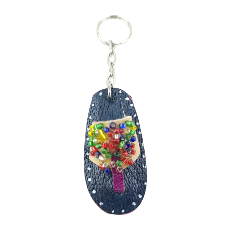 Llavero Guadalajara de piel mini en forma de bolsa, monedero, huarache, morral y sombrero