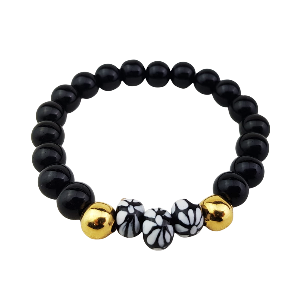 Pulsera de cerámica, decorada con técnica talavera