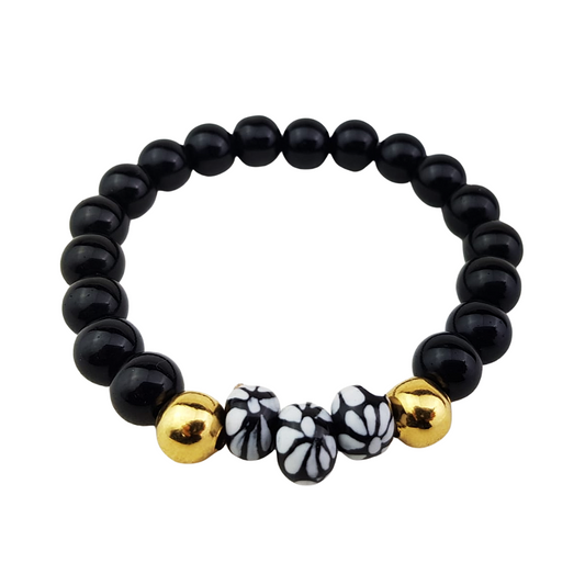 Pulsera de cerámica, decorada con técnica talavera