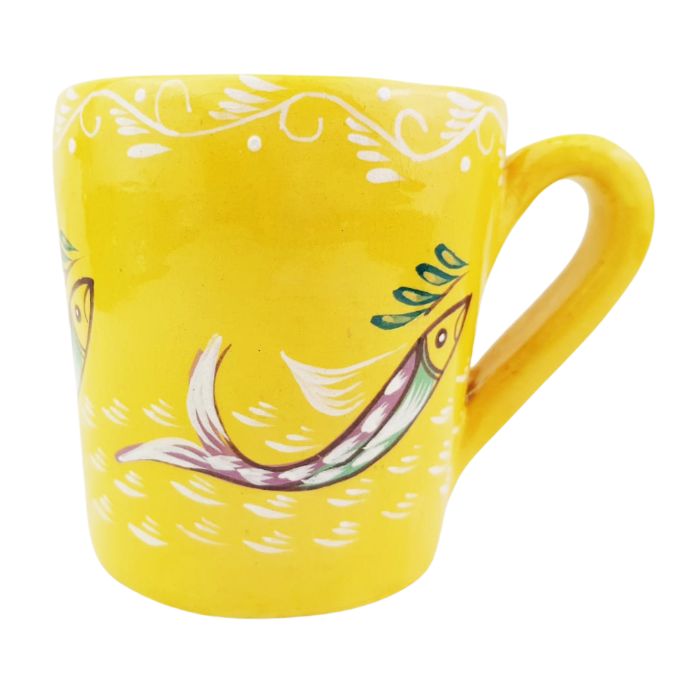 Taza capulineada con peces