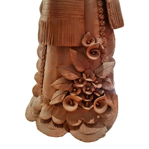 Catrina gde. Frida, de barro, hecha en Capula, Michoacán