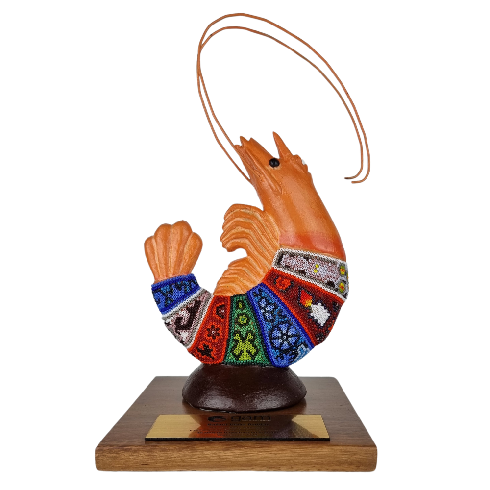 Trofeo Camarón en Arte Wixárika | Pieza de Lujo