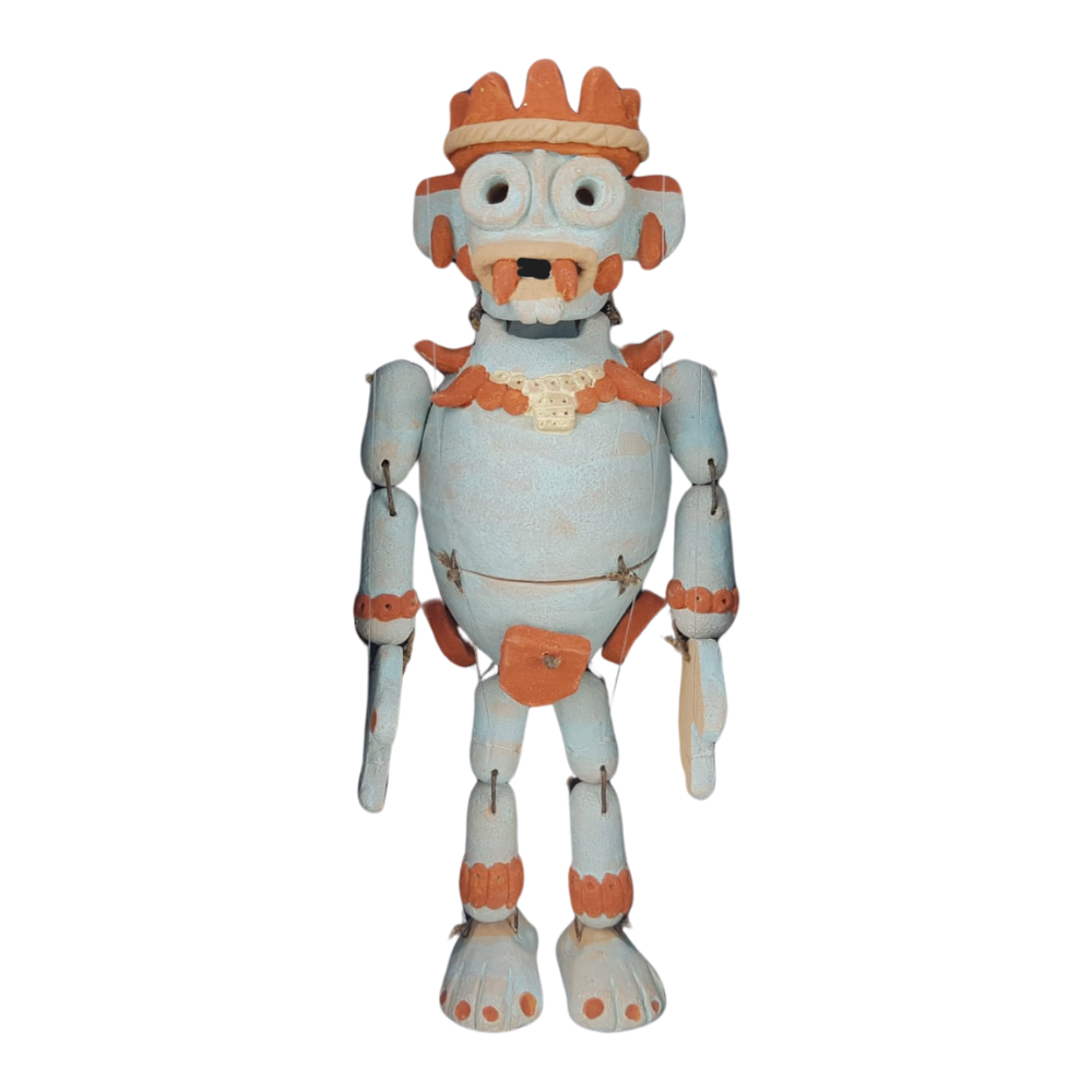 Títere de barro del dios prehispánico de la lluvia Tlaloc, deidad Azteca