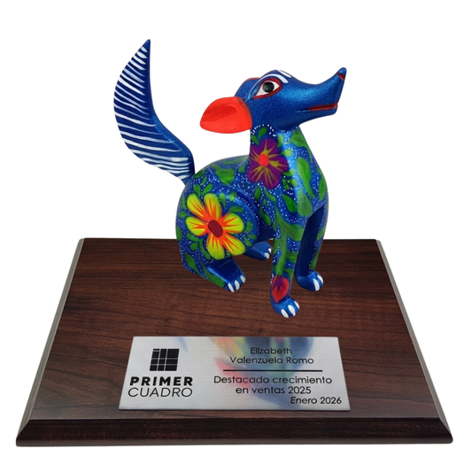 Trofeo Perro Alebrije Talla en Madera Oaxaca | Arte Mexicano