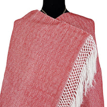 Cargar imagen en el visor de la galería, Rebozo mexicano de rombos elaborado con hilo de algodón

